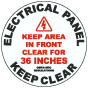 Keep Area Clear For 36 Inches Floor Sign