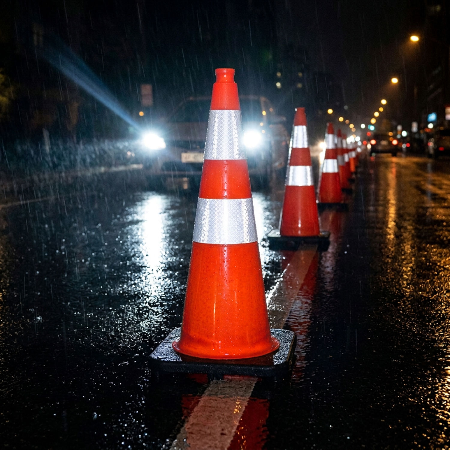 28" 10lb Slim Performance Cone, Reflective Bands 