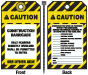 Caution Construction Barricade Tag