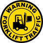 Warning Forklift Traffic Floor Sign