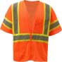 ANSI Class 3 Hi Vis Safety Vest with Zipper and Contrasting Trim