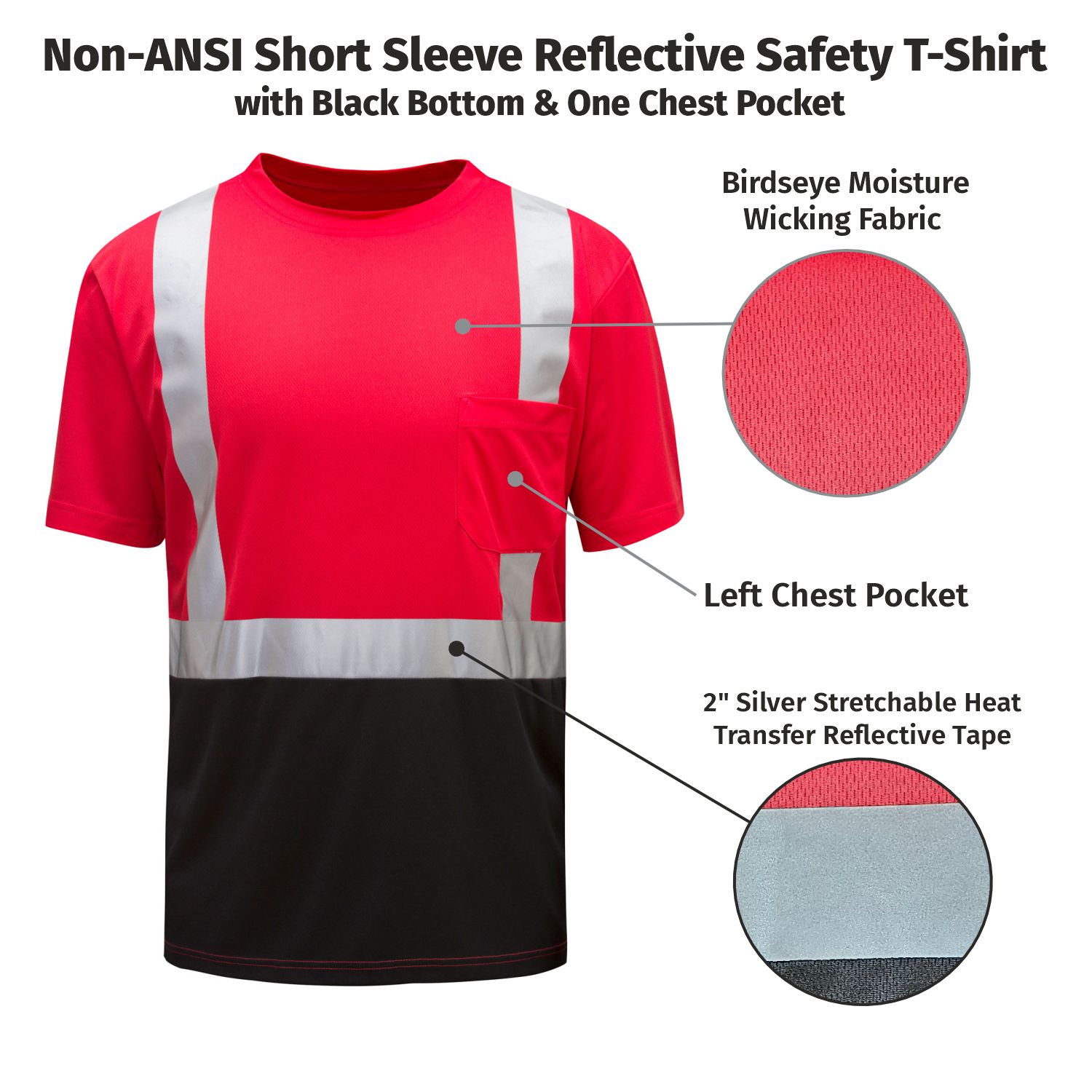 Non-ANSI Short Sleeve Reflective Safety T-Shirt