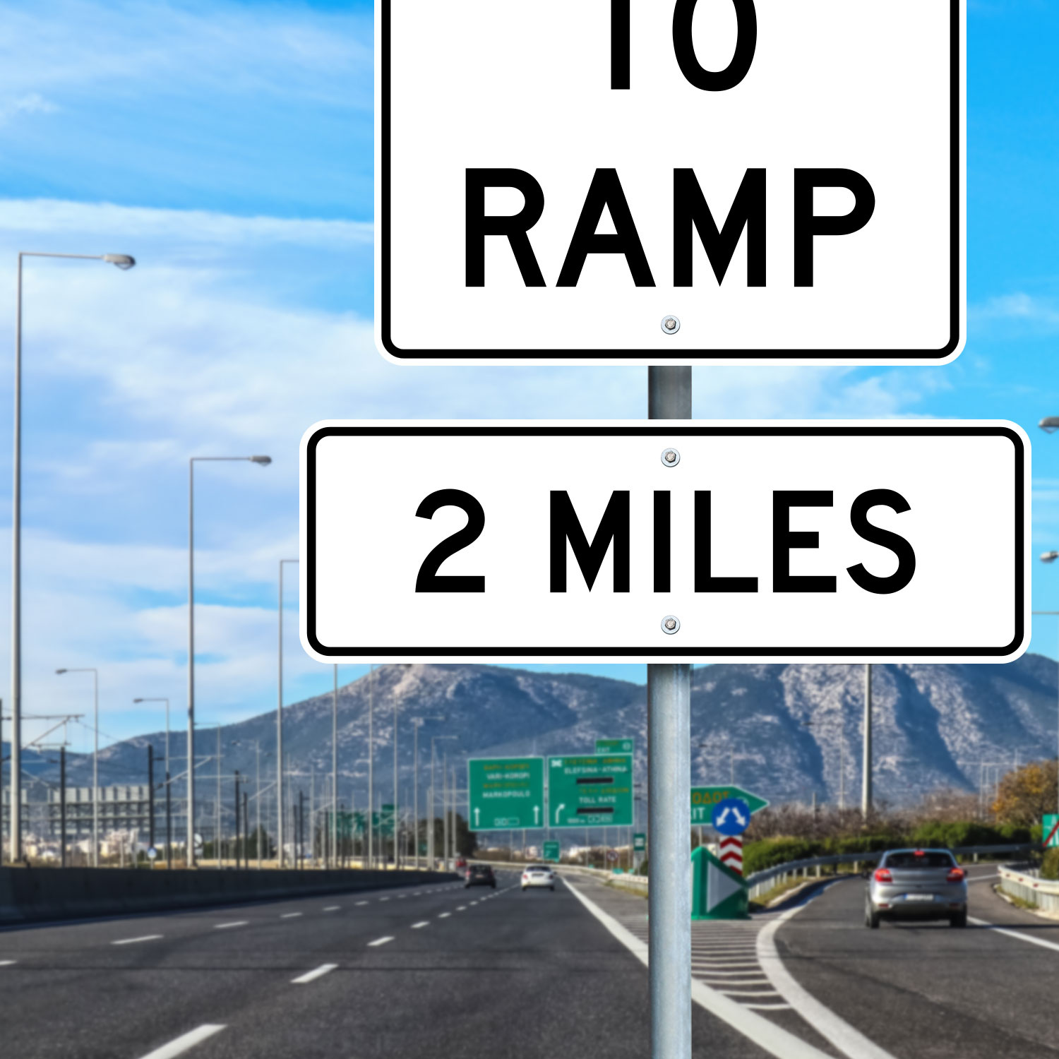 Texas 2 Miles Sign