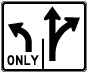 Texas 2 Lane with Left Lane Only Left Turn Sign