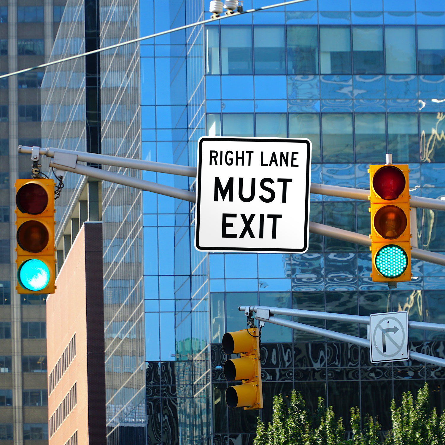 Texas Right Lane Must Exit Sign