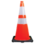 28" Performance Orange Traffic Cone, 7lbs Black Base & HIP Reflective Bands