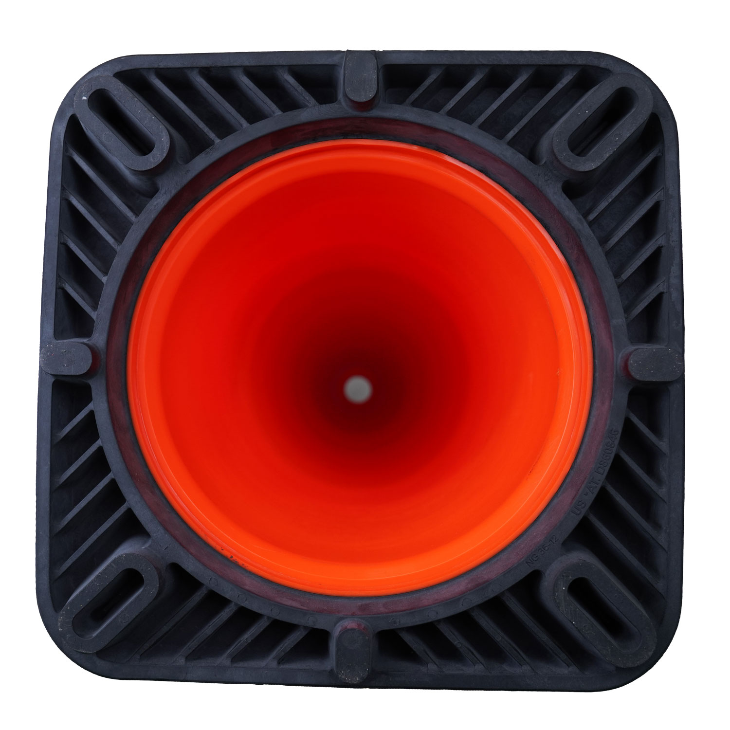 36" Elite Orange Traffic Cone, 12lbs Black Base & 3M Reflective Bands