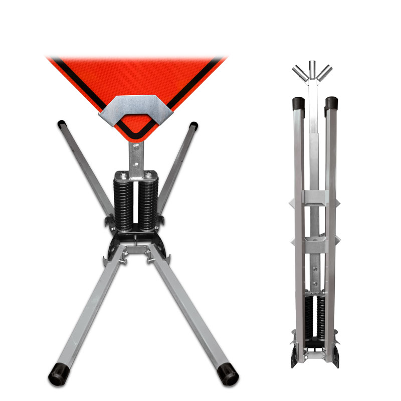 Dual Spring Stand For Rigid or Roll-Up Signs