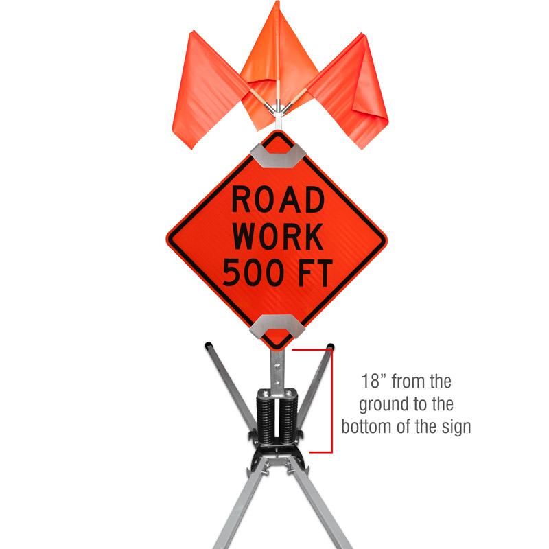 Dual Spring Stand For Rigid or Roll-Up Signs