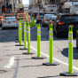 42” Lime Delineator Post with 2 Reflective Bands + 12 lb. Base