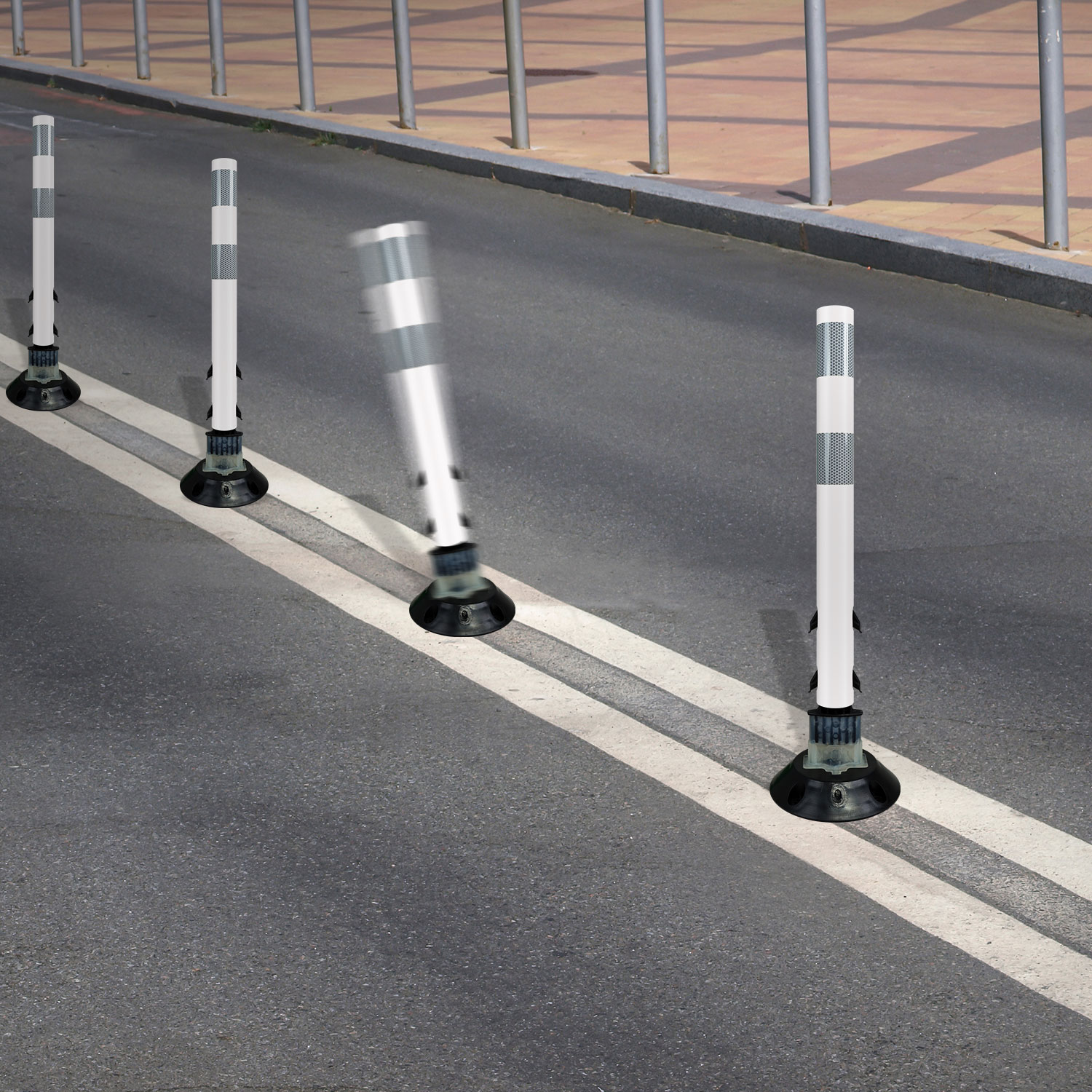 White Flexstake Surface Mount Tubular Traffic Delineator