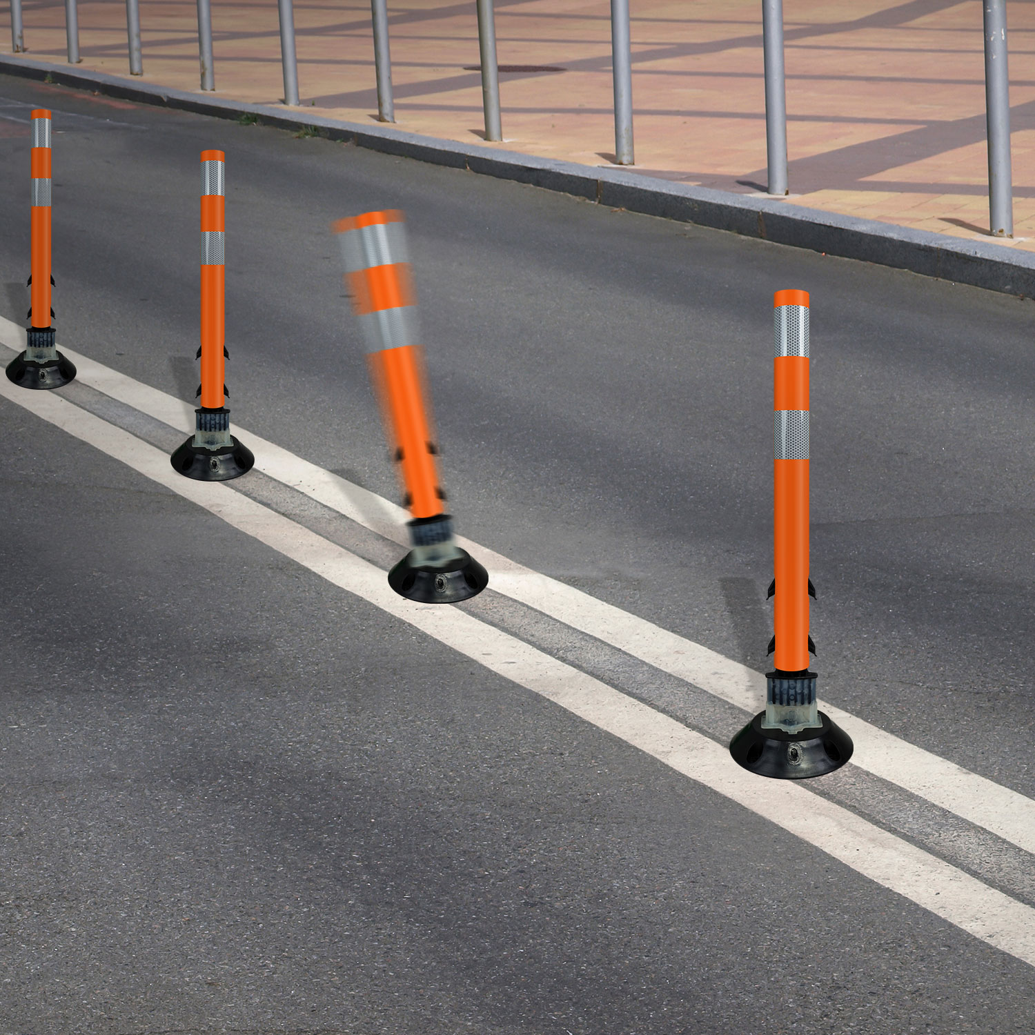 Orange Flexstake Surface Mount Tubular Traffic Delineator