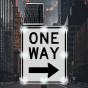 LED Solar One Way (Right Arrow) Sign