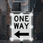 LED Solar One Way (Left Arrow) Sign