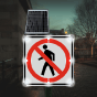 LED Solar No Pedestrian Crossing Sign