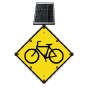 LED Solar Bicycle Traffic Warning Sign