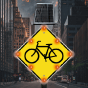 LED Solar Bicycle Traffic Warning Sign