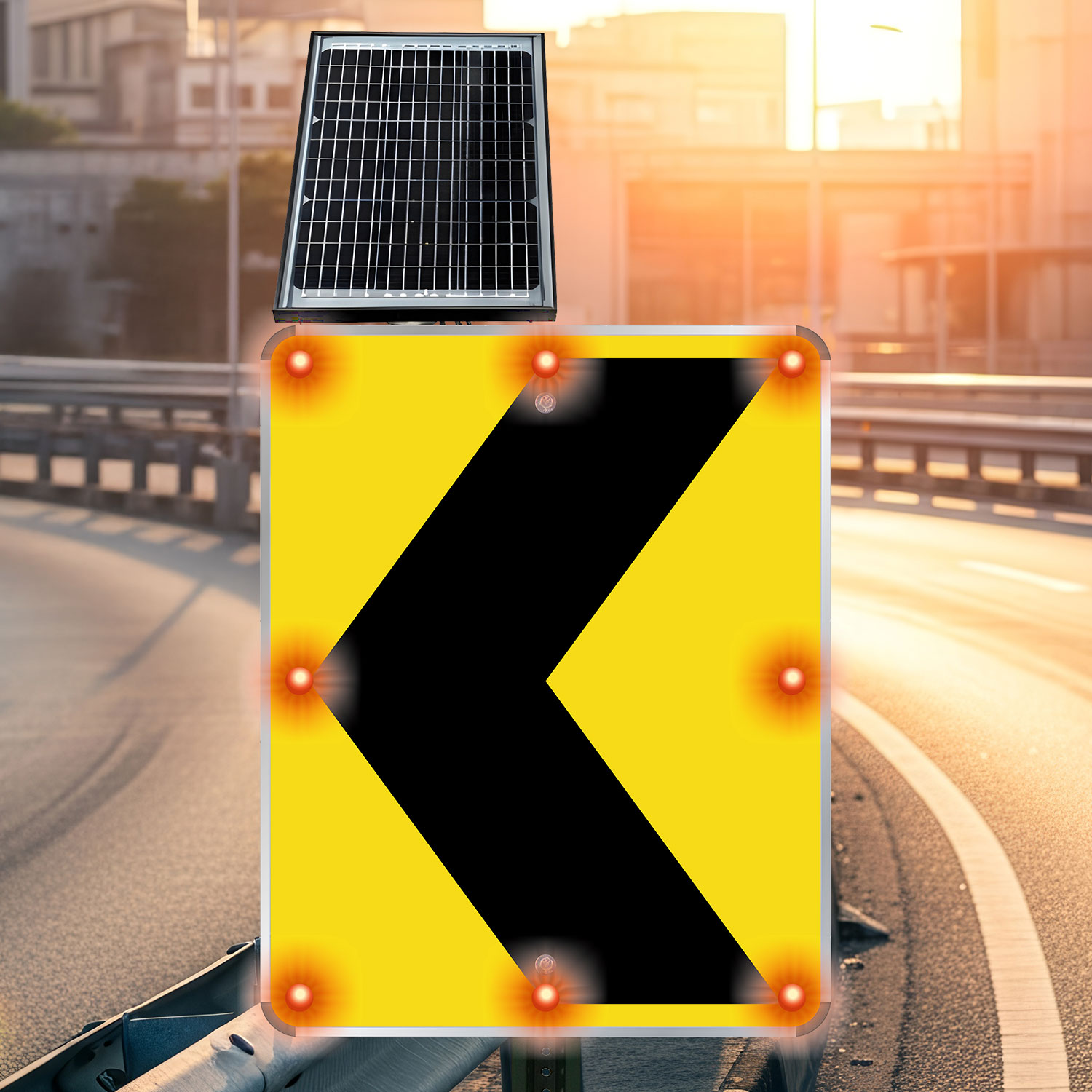 LED Solar Chevron Alignment Sign