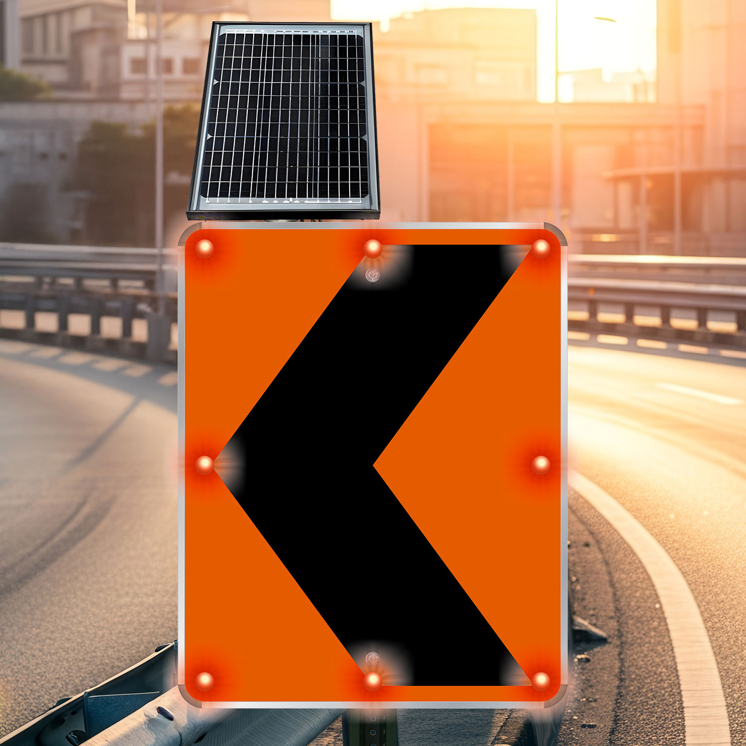 LED Solar Chevron Alignment Sign