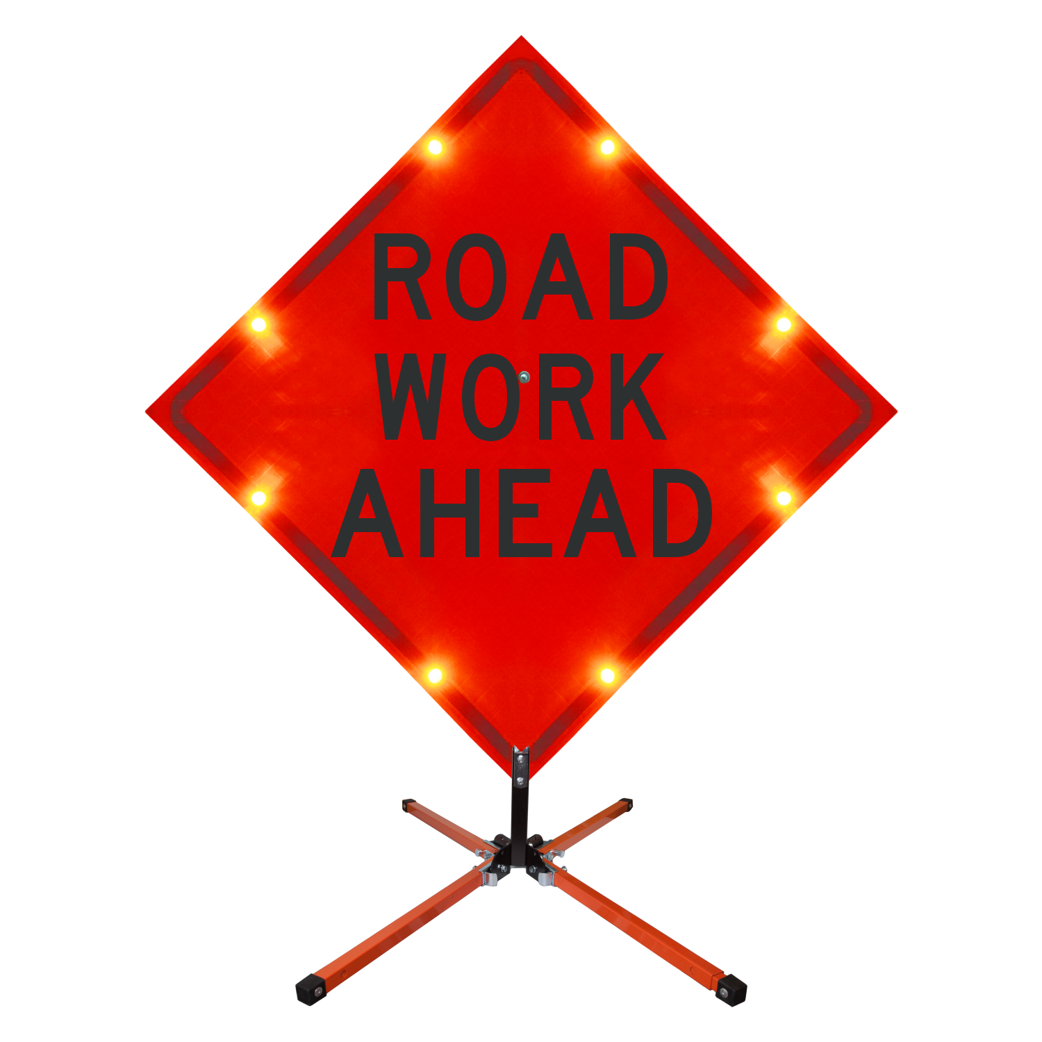 Road Work Ahead LED Roll-Up Sign