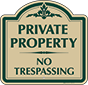 Green Border & Text – Private Property No Trespassing Sign