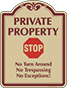 Burgundy Border & Text – No Turn-Around No Trespassing Sign