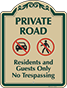 Green Border & Text – Private Road Residents and Guest Only Sign