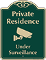 Green Background – Private Residence Under Surveillance Sign