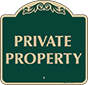 Green Background – Private Property Sign