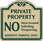 Green Border & Text – No Turn-Around Soliciting Or Trespassing Sign