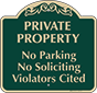 Green Background – Private Property No Parking Sign