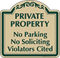 Green Border & Text – Private Property No Parking Sign