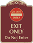 Burgundy Background – Exit Only Sign
