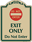 Green Border & Text – Exit Only Sign