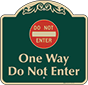 Green Background – One Way Do Not Enter Sign