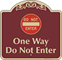 Burgundy Background – One Way Do Not Enter Sign