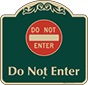 Green Background – Do Not Enter Sign