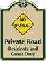 Green Border & Text – No Outlet Private Road Sign