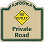 Green Border & Text – No Outlet Private Road Sign