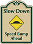 Burgundy Border & Text – Speed Bump Ahead Sign