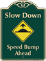Green Background – Speed Bump Ahead Sign