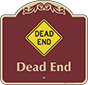 Burgundy Background – Dead End Sign