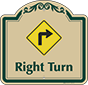Green Border & Text – Right Turn Sign
