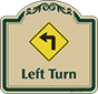 Green Border & Text – Left Turn Sign