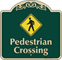 Green Background – Pedestrian Crossing Sign