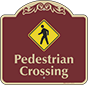 Burgundy Background – Pedestrian Crossing Sign