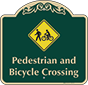 Green Background – Pedestrian & Bicycle Crossing Sign