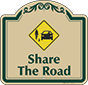 Green Border & Text – Share The Road Sign