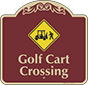 Burgundy Background – Golf Cart Crossing Sign