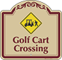 Burgundy Border & Text – Golf Cart Crossing Sign